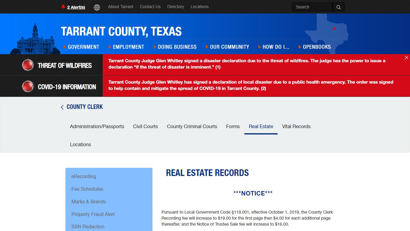 Real Estate Records - Tarrant County TX